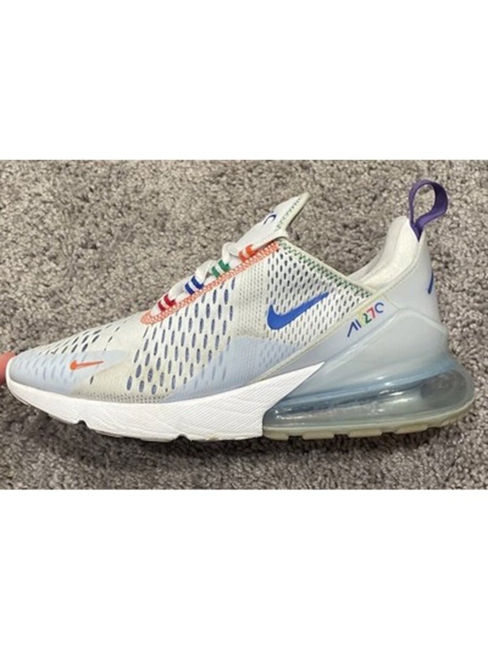 Nike Air Max 270 DC1997-100 White Running Shoes Sneakers Size 7Y